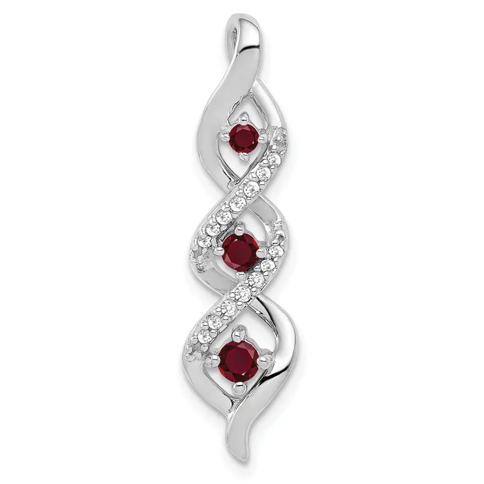 Goldia Necklaces 10k White Gold 115 Ct Lab Grown Diamond VSSI G and Lab Created Ruby Twist Chain Slide Pendant Goldia Necklaces 10k White Gold 115 Ct Lab Grown Diamond VSSI G and Lab Created Ruby Twist Chain Slide Pendant