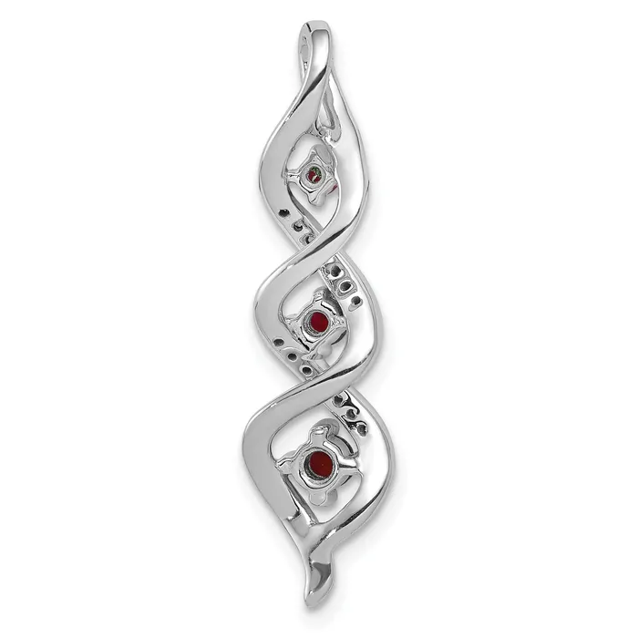 Goldia Necklaces 10k White Gold 115 Ct Lab Grown Diamond VSSI G and Lab Created Ruby Twist Chain Slide Pendant