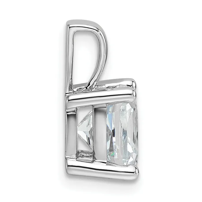 Goldia Necklaces 14k White Gold 3 Ct Lab Grown Diamond VSSI G Cushion Four Prong Pendant