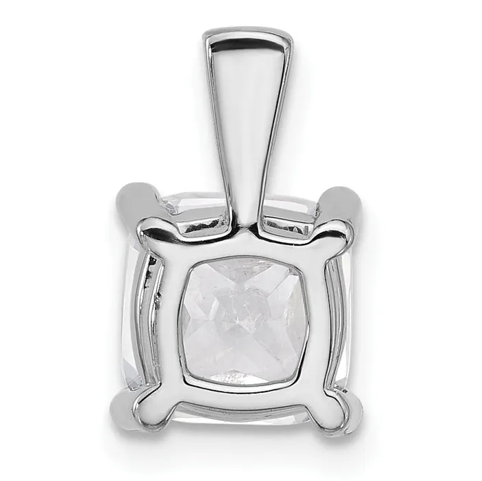 Goldia Necklaces 14k White Gold 3 Ct Lab Grown Diamond VSSI G Cushion Four Prong Pendant
