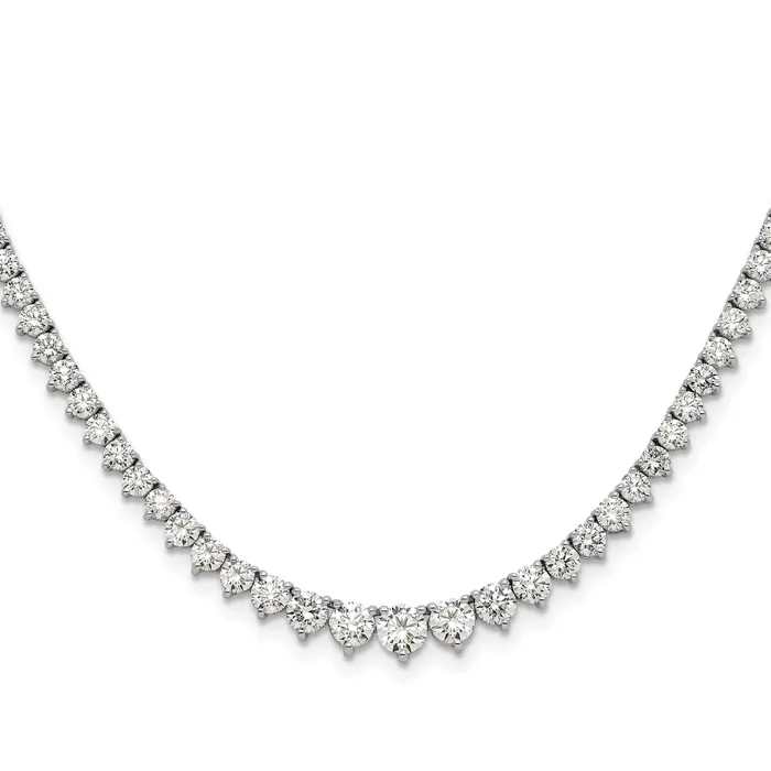 Goldia Necklaces 14k White Gold 6 Ct Lab Grown Diamond VSSI G 18 inch Graduated Tennis Necklace Goldia Necklaces 14k White Gold 6 Ct Lab Grown Diamond VSSI G 18 inch Graduated Tennis Necklace