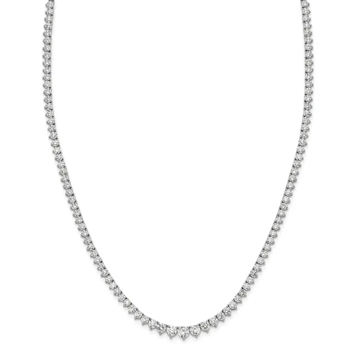 Goldia Necklaces 14k White Gold 6 Ct Lab Grown Diamond VSSI G 18 inch Graduated Tennis Necklace