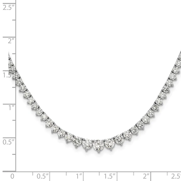 Goldia Necklaces 14k White Gold 6 Ct Lab Grown Diamond VSSI G 18 inch Graduated Tennis Necklace