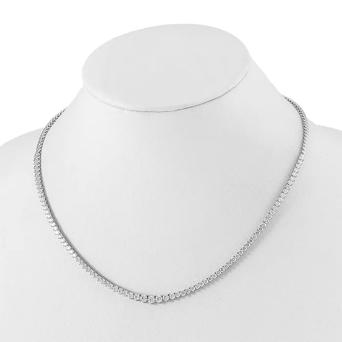 Goldia Necklaces 14k White Gold 6 Ct Lab Grown Diamond VSSI G 18 inch Graduated Tennis Necklace