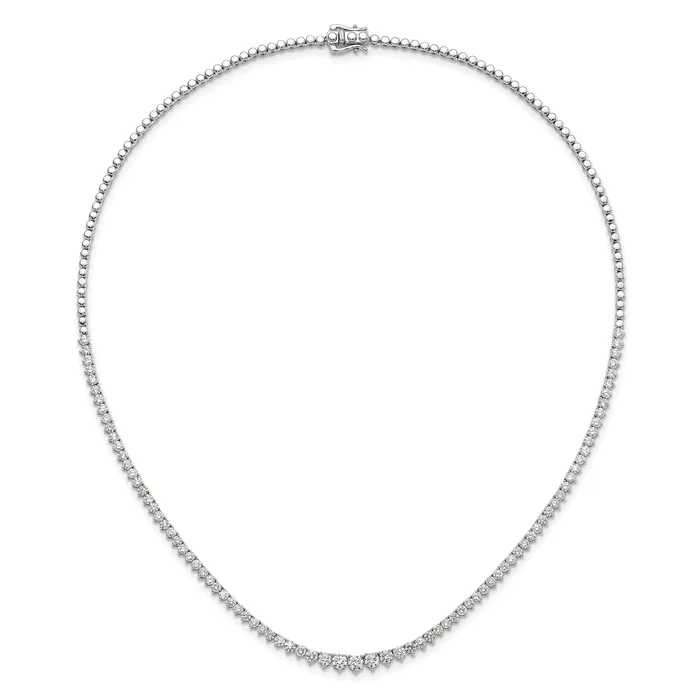 Goldia Necklaces 14k White Gold 6 Ct Lab Grown Diamond VSSI G 18 inch Graduated Tennis Necklace