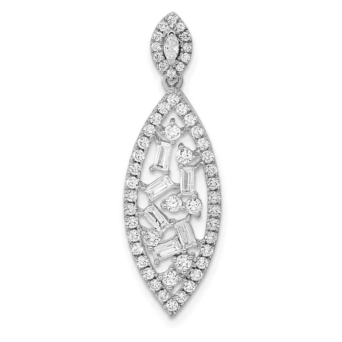 Goldia Necklaces 14k White Gold Polished Fancy Dangle Real Diamond Chain Slide Goldia Necklaces 14k White Gold Polished Fancy Dangle Real Diamond Chain Slide