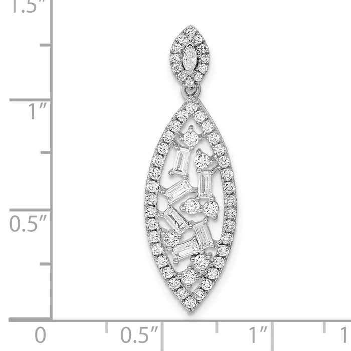 Goldia Necklaces 14k White Gold Polished Fancy Dangle Real Diamond Chain Slide