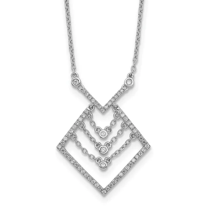Goldia Necklaces 14k White Gold Real Diamond 18in Necklace