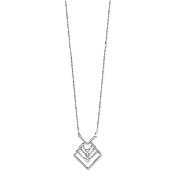 Goldia Necklaces 14k White Gold Real Diamond 18in Necklace