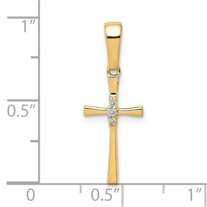 Goldia Necklaces 14K Yellow Gold 02ct Real Diamond Cross Pendant