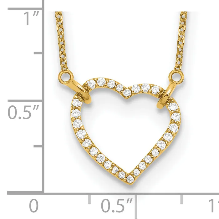 Goldia Necklaces 14k Yellow Gold 15 Ct Lab Grown Diamond VSSI G 18 inch Heart Necklace