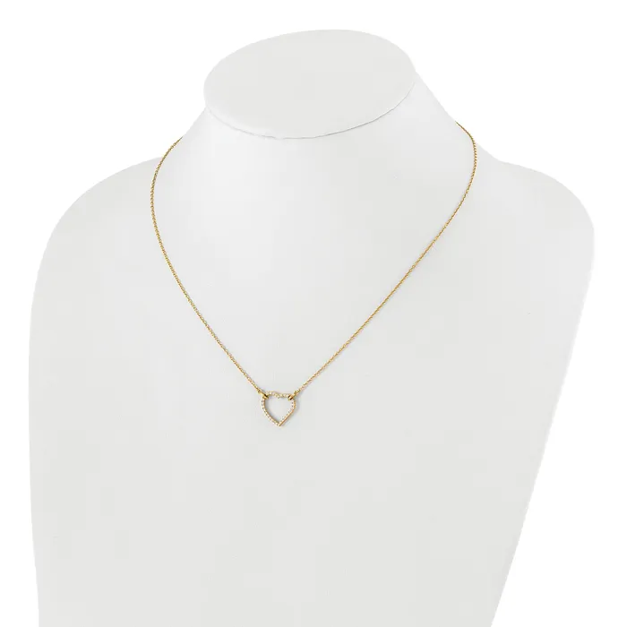 Goldia Necklaces 14k Yellow Gold 15 Ct Lab Grown Diamond VSSI G 18 inch Heart Necklace