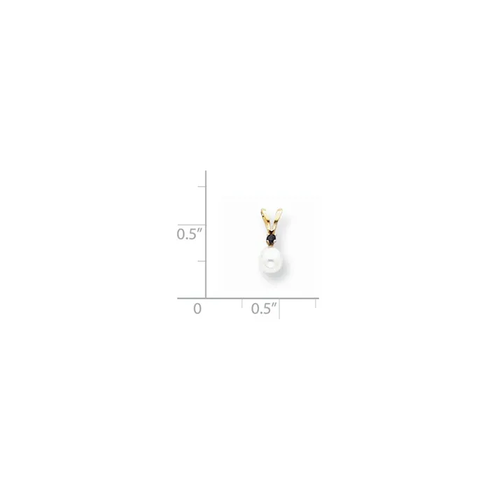Goldia Necklaces 14k Yellow Gold Diamond 4mm White Cultured Pearl u0026 Sapphire Pendant Goldia Necklaces 14k Yellow Gold Diamond 4mm White Cultured Pearl u0026 Sapphire Pendant