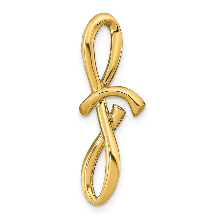 Goldia Necklaces 14k Yellow Gold Polished Letter F Initial Slide
