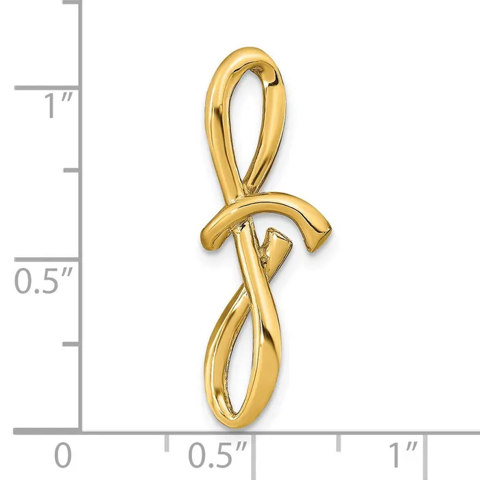 Goldia Necklaces 14k Yellow Gold Polished Letter F Initial Slide