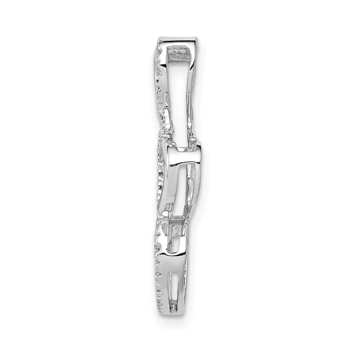 Goldia Necklaces Solid 14k White Gold 110ct Simulated CZ Triple Heart Chain Slide