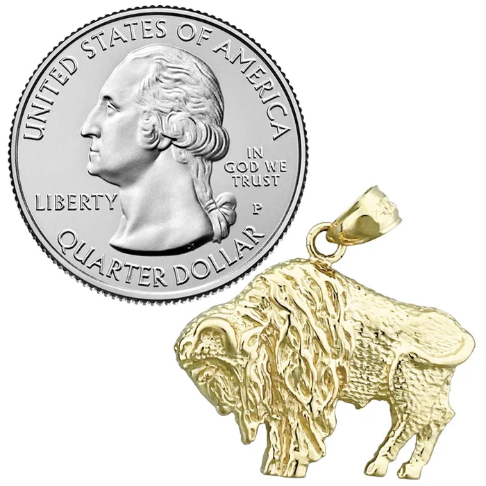Goldia PreStyled Sets 14K Gold American Bison Pendant