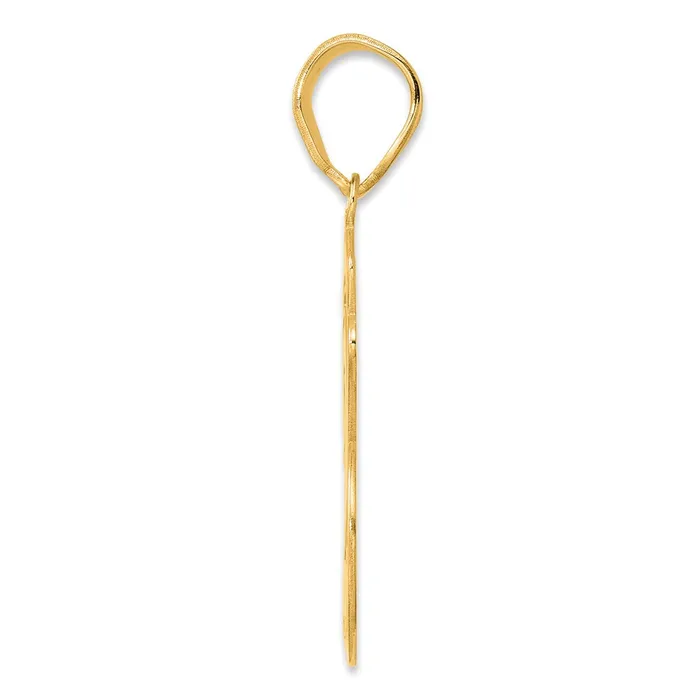 Goldia PreStyled Sets 14k Yellow Gold Brushed Border Script Number 26 Pendant