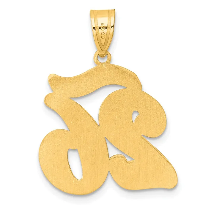 Goldia PreStyled Sets 14k Yellow Gold Brushed Border Script Number 26 Pendant