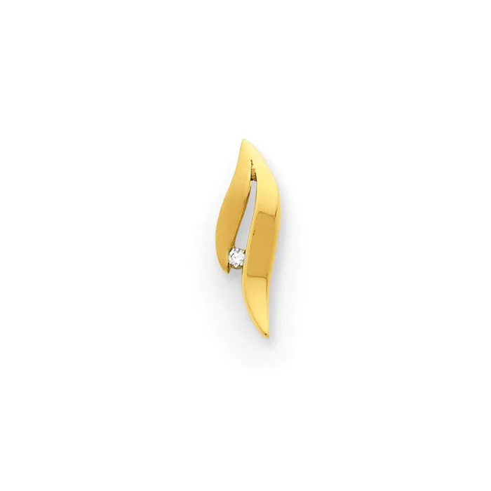 Goldia PreStyled Sets 14K Yellow Gold Satin u0026 Real Diamond Pendant