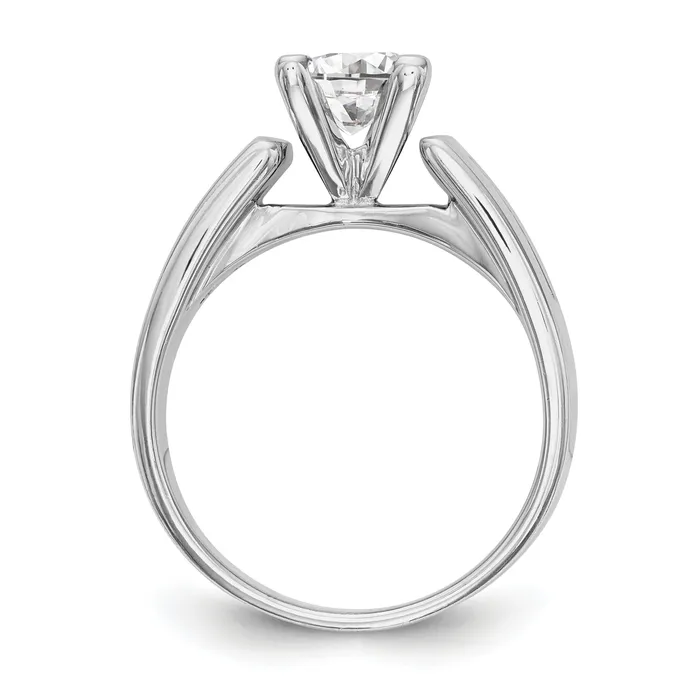 Goldia Rings 038ct CZ Solid Real 14K White Gold Peg Set Engagement Ring