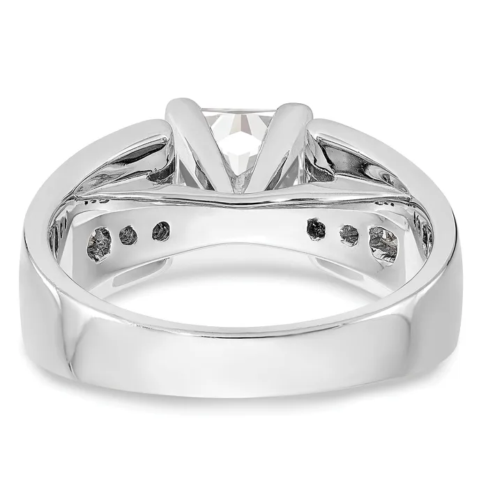 Goldia Rings 038ct CZ Solid Real 14K White Gold Peg Set Engagement Ring