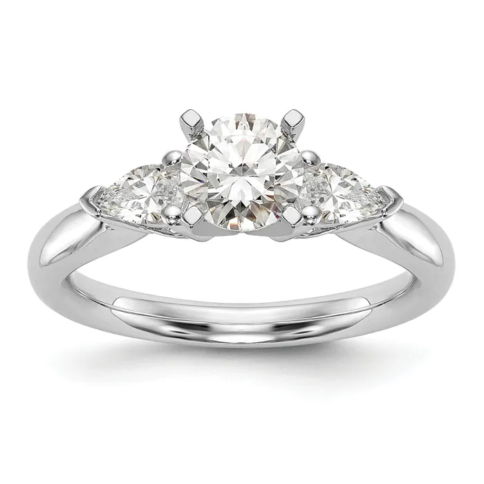 Goldia Rings 066ct CZ Solid Real 14K White Gold 3Stone Peg Set Engagement Ring Goldia Rings 066ct CZ Solid Real 14K White Gold 3Stone Peg Set Engagement Ring