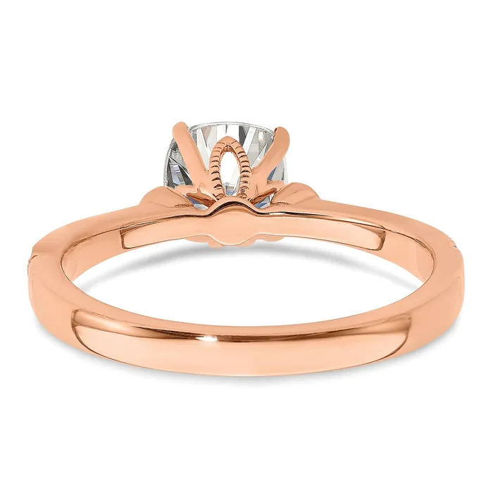 Goldia Rings 100ct CZ Solid Real 14k Rose Polish 1ct Cushion Engagement Dia Ring