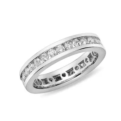 Goldia Rings 1 ct tw Channel Set Diamond Eternity Band Ring 14K White Gold Goldia Rings 1 ct tw Channel Set Diamond Eternity Band Ring 14K White Gold
