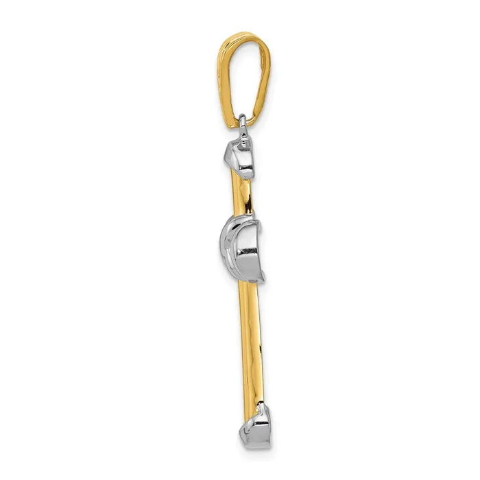 Goldia Rings 14k Twotone Gold Fancy Cross Pendant