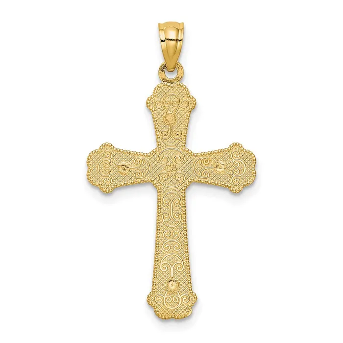 Goldia Rings 14k Twotone Gold Hearts Cross Pendant