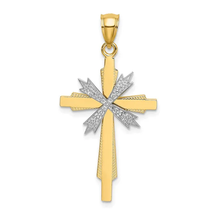 Goldia Rings 14k Twotone Gold Twotone Gold Fashion Cross Charm