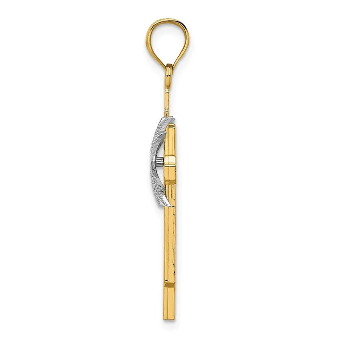 Goldia Rings 14k Twotone Gold Twotone Gold Fashion Cross Charm