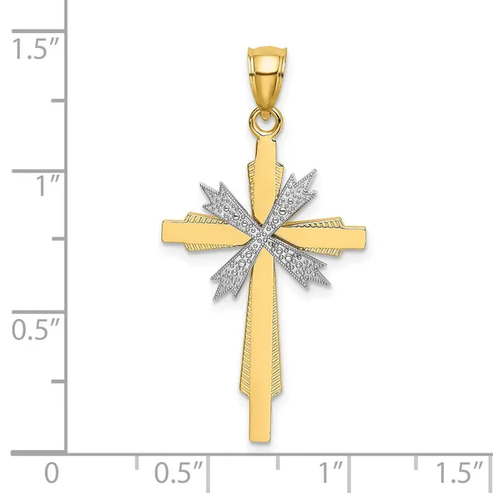Goldia Rings 14k Twotone Gold Twotone Gold Fashion Cross Charm