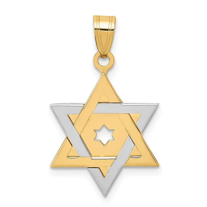Goldia Rings 14k Twotone Gold Twotone Gold Star Of David Pendant