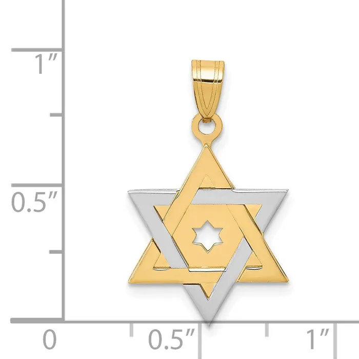 Goldia Rings 14k Twotone Gold Twotone Gold Star Of David Pendant