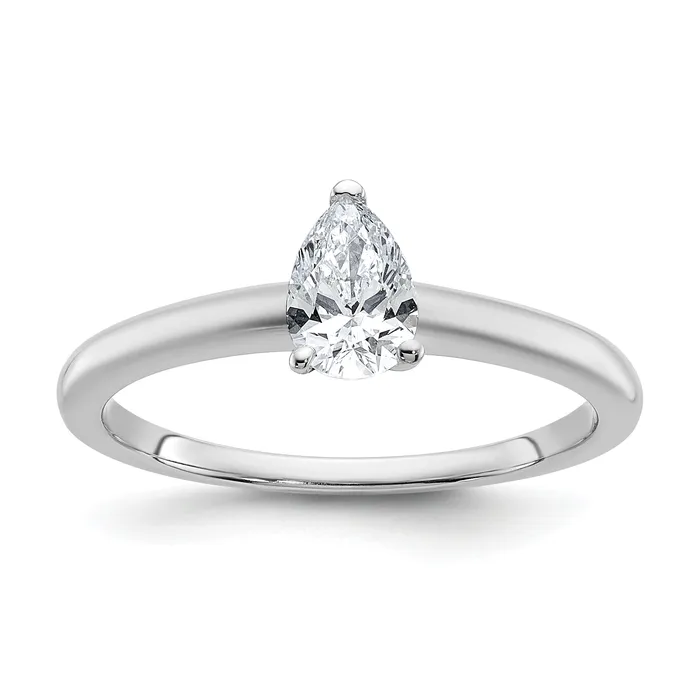 Goldia Rings 14k White Gold 12 Ct Lab Grown Diamond VSSI G Pear Solitare Engagement Ring Goldia Rings 14k White Gold 12 Ct Lab Grown Diamond VSSI G Pear Solitare Engagement Ring