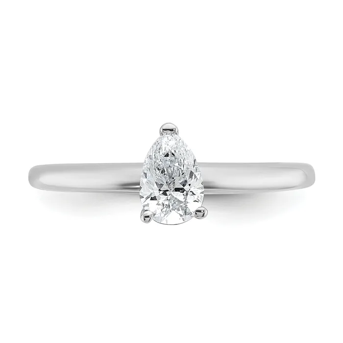 Goldia Rings 14k White Gold 12 Ct Lab Grown Diamond VSSI G Pear Solitare Engagement Ring