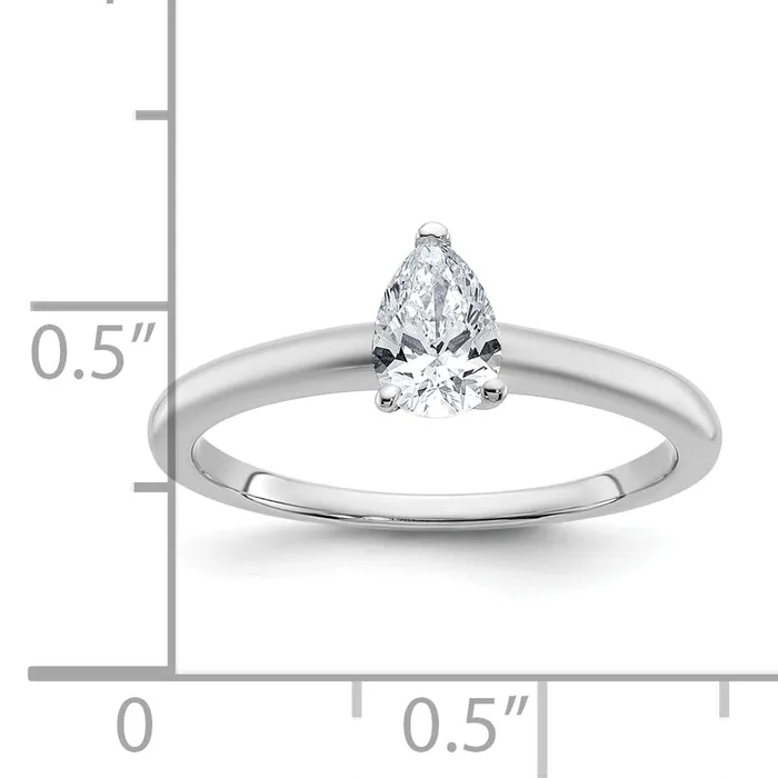 Goldia Rings 14k White Gold 12 Ct Lab Grown Diamond VSSI G Pear Solitare Engagement Ring