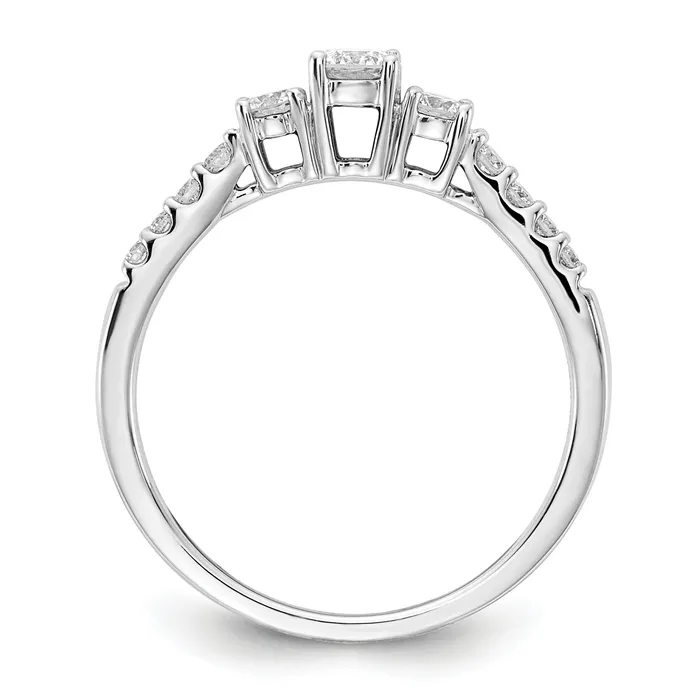 Goldia Rings 14k White Gold 12 Ct Lab Grown Diamond VSSI G Three Stone Engagement Ring