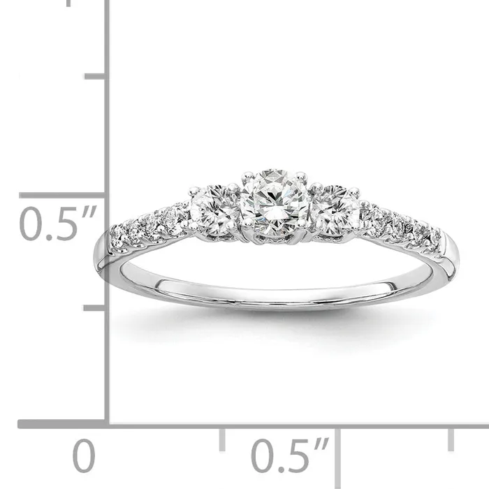 Goldia Rings 14k White Gold 12 Ct Lab Grown Diamond VSSI G Three Stone Engagement Ring