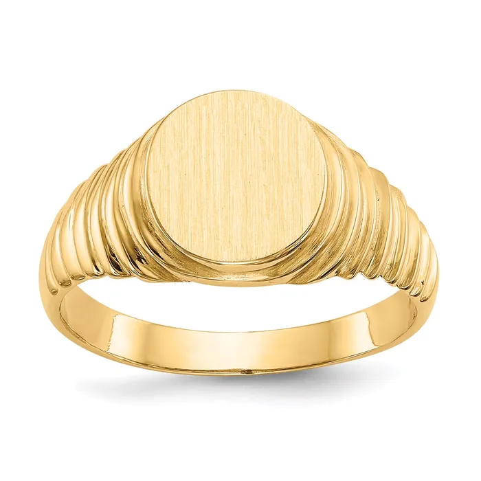 Goldia Rings 14K Yellow Gold 105x95mm Open Back Mens Signet Ring