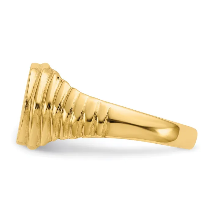 Goldia Rings 14K Yellow Gold 105x95mm Open Back Mens Signet Ring