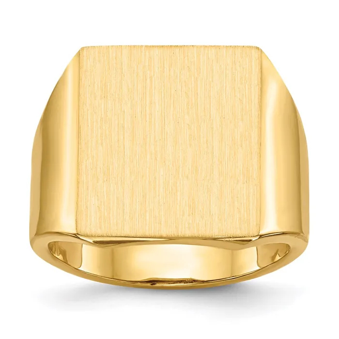 Goldia Rings 14K Yellow Gold 175x150mm Open Back Mens Signet Ring