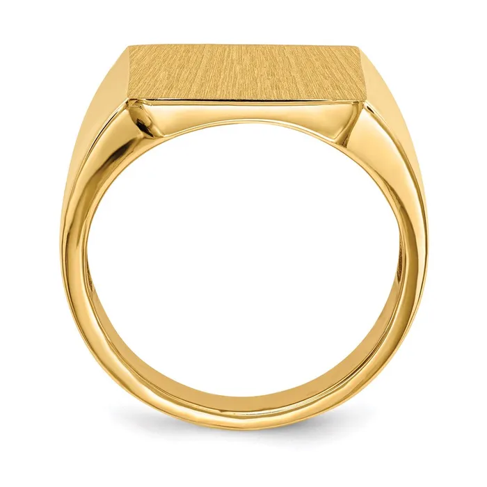 Goldia Rings 14K Yellow Gold 175x150mm Open Back Mens Signet Ring