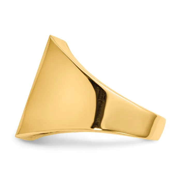 Goldia Rings 14K Yellow Gold 175x150mm Open Back Mens Signet Ring
