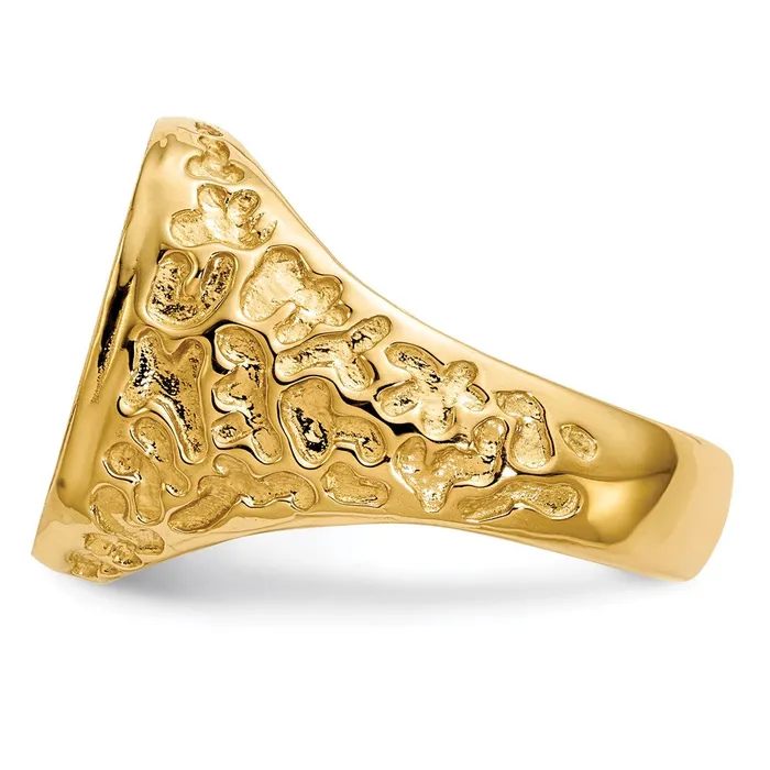 Goldia Rings 14K Yellow Gold 175x165mm Open Back Mens Signet Ring