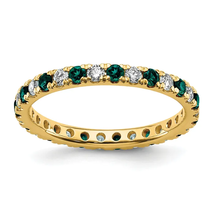 Goldia Rings 14k Yellow Gold 38 Ct Lab Grown Diamond VSSI G and Lab Created Alexandrite Eternity Band Ring Goldia Rings 14k Yellow Gold 38 Ct Lab Grown Diamond VSSI G and Lab Created Alexandrite Eternity Band Ring