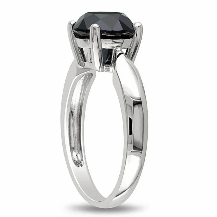 Goldia Rings 30 CT Enhanced Black Natural Clarity Enhanced Diamond Solitaire Ring in Solid 10K White Gold Goldia Rings 30 CT Enhanced Black Natural Clarity Enhanced Diamond Solitaire Ring in Solid 10K White Gold
