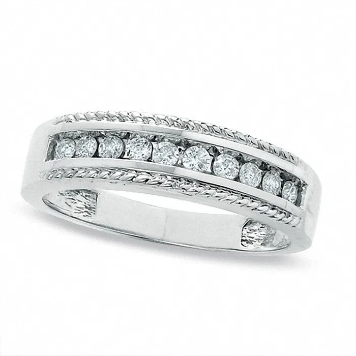 Goldia Rings Ladies 025 CT TW Natural Diamond Wedding Band in Solid 14K White Gold Goldia Rings Ladies 025 CT TW Natural Diamond Wedding Band in Solid 14K White Gold